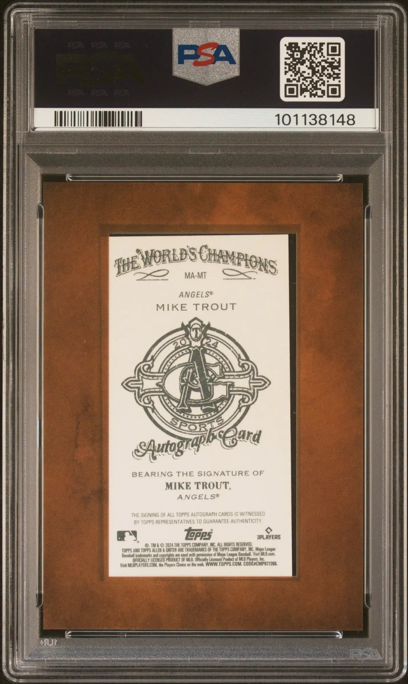 2024 Topps Allen & Ginter Mini Baseball Autographs Auto Mike Trout PSA 9 