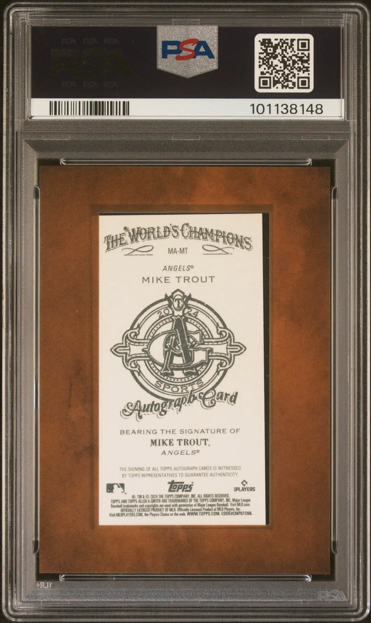2024 Topps Allen & Ginter Mini Baseball Autographs Auto Mike Trout PSA 9 