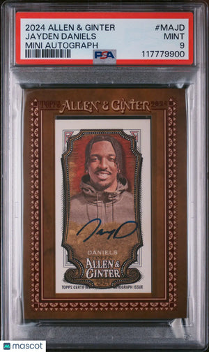 2024 Topps Allen & Ginter Mini Non Baseball Autographs Jayden Daniels RC PSA 9 