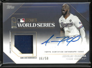 2024 Topps Baseball Series 1 2023 World Series Champion Auto Patch Adolis Garcia /50 