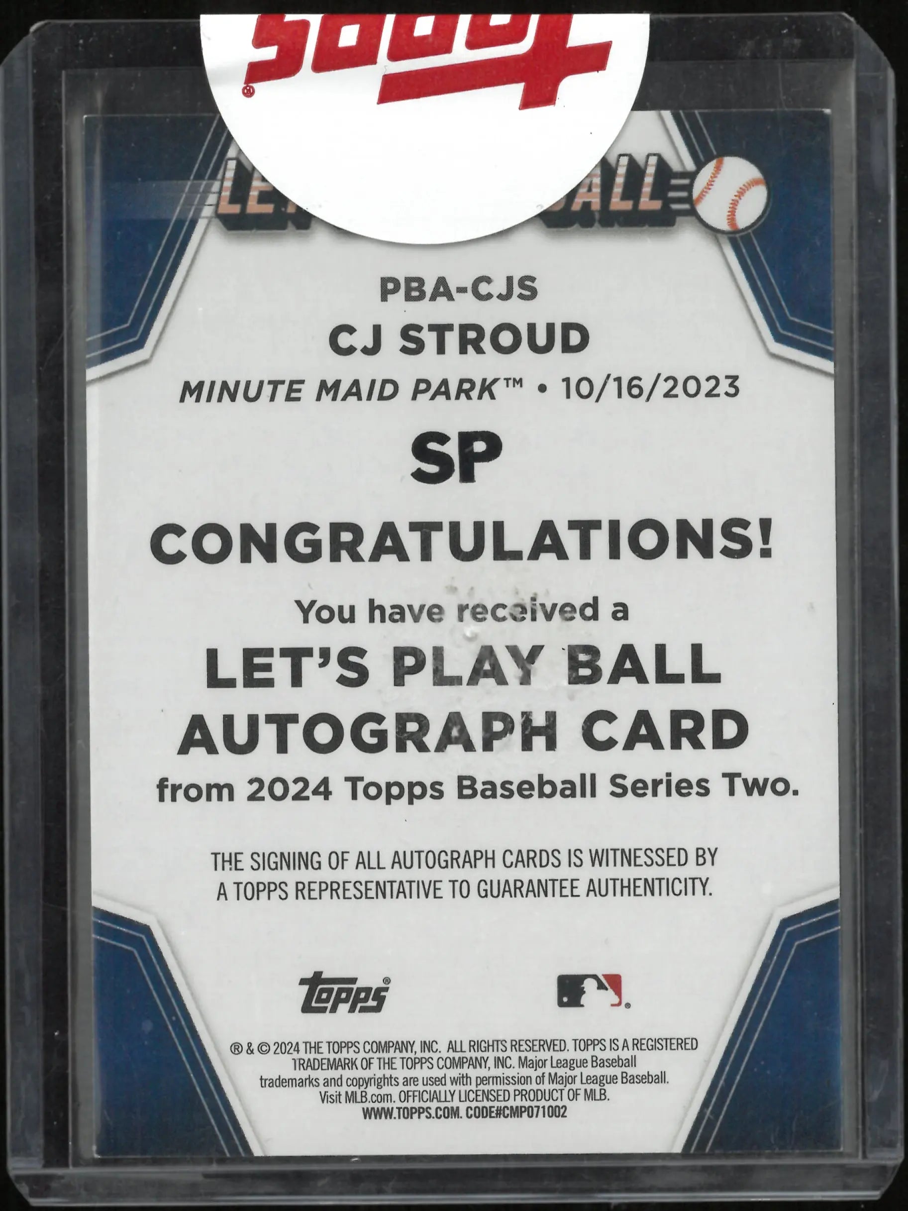 2024 Topps Baseball Series 2 Autograph Cj Stroud Auto 