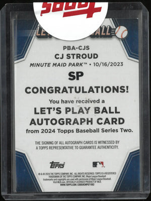 2024 Topps Baseball Series 2 Autograph Cj Stroud Auto 