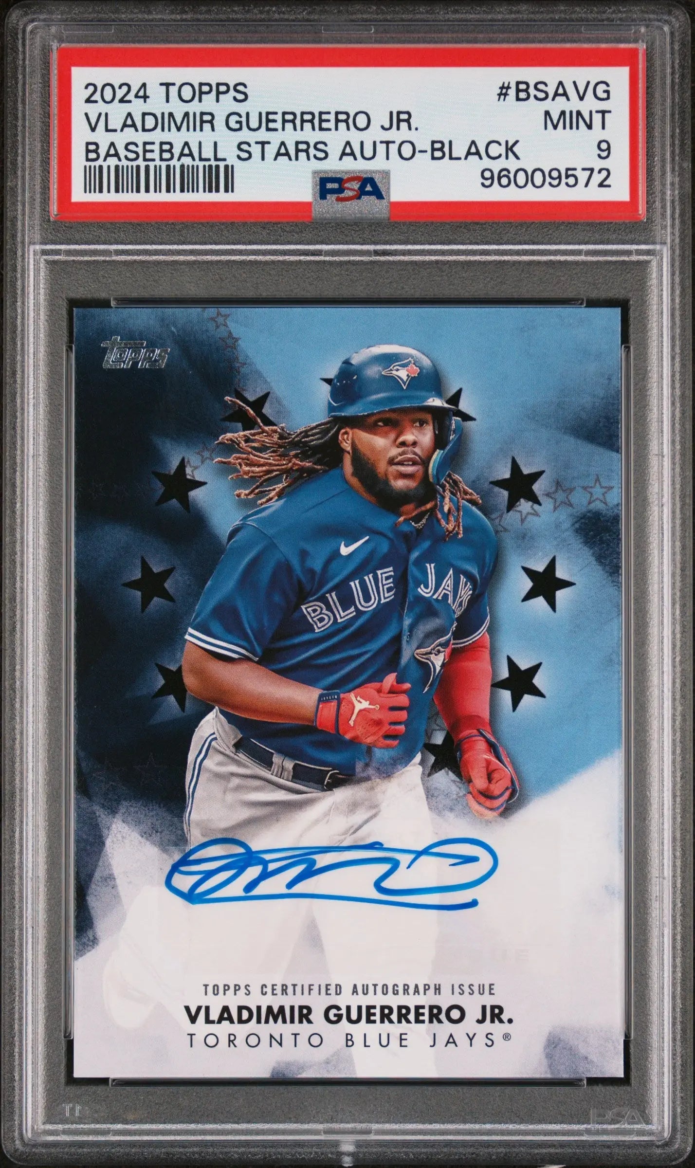 2024 Topps Baseball Stars Autographs Vladimir Guerrero Jr. Auto Black PSA 9 