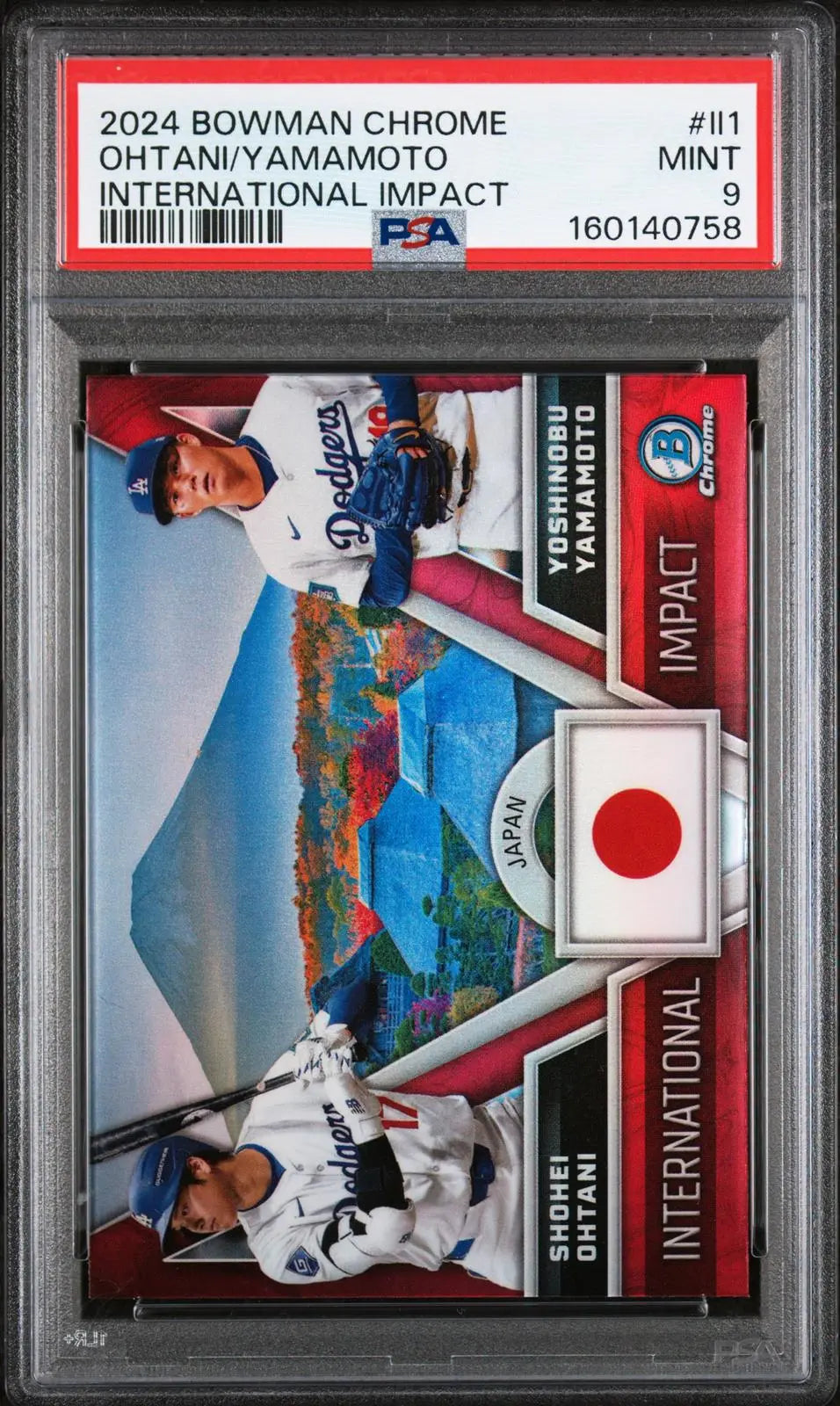 2024 Topps Bowman Chrome International Impact Ohtani/Yamamoto PSA 9 