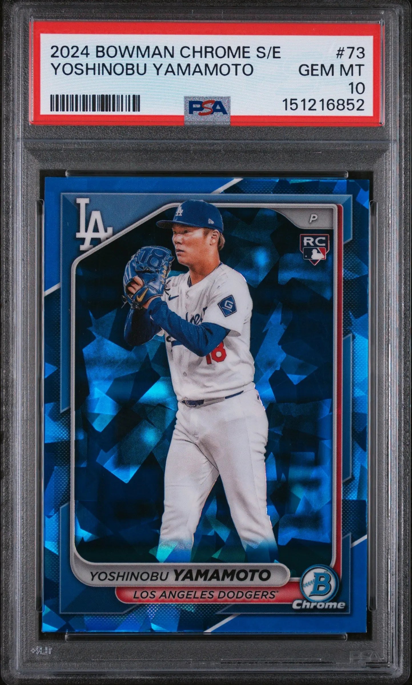 2024 Topps Bowman Chrome Sapphire Edition Rookie Yoshinobu Yamamoto RC PSA 10 