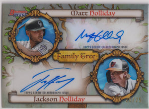 2024 Topps Bowmans Best Family Tree Autograph Matt Holliday/Jackson Holliday /25 