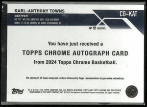 2024 Topps Chrome Autograph Karl-Anthony Towns /50 Gold 