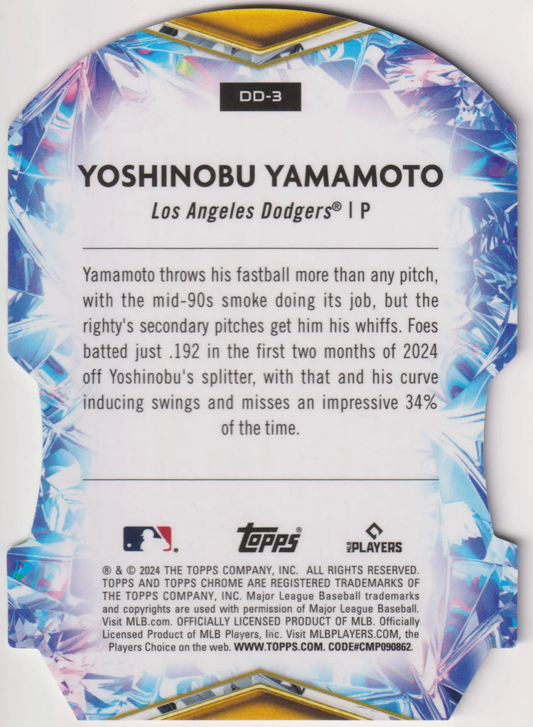 2024 Topps Chrome Diamond Dominance Rookie Yoshinobu Yamamoto RC 