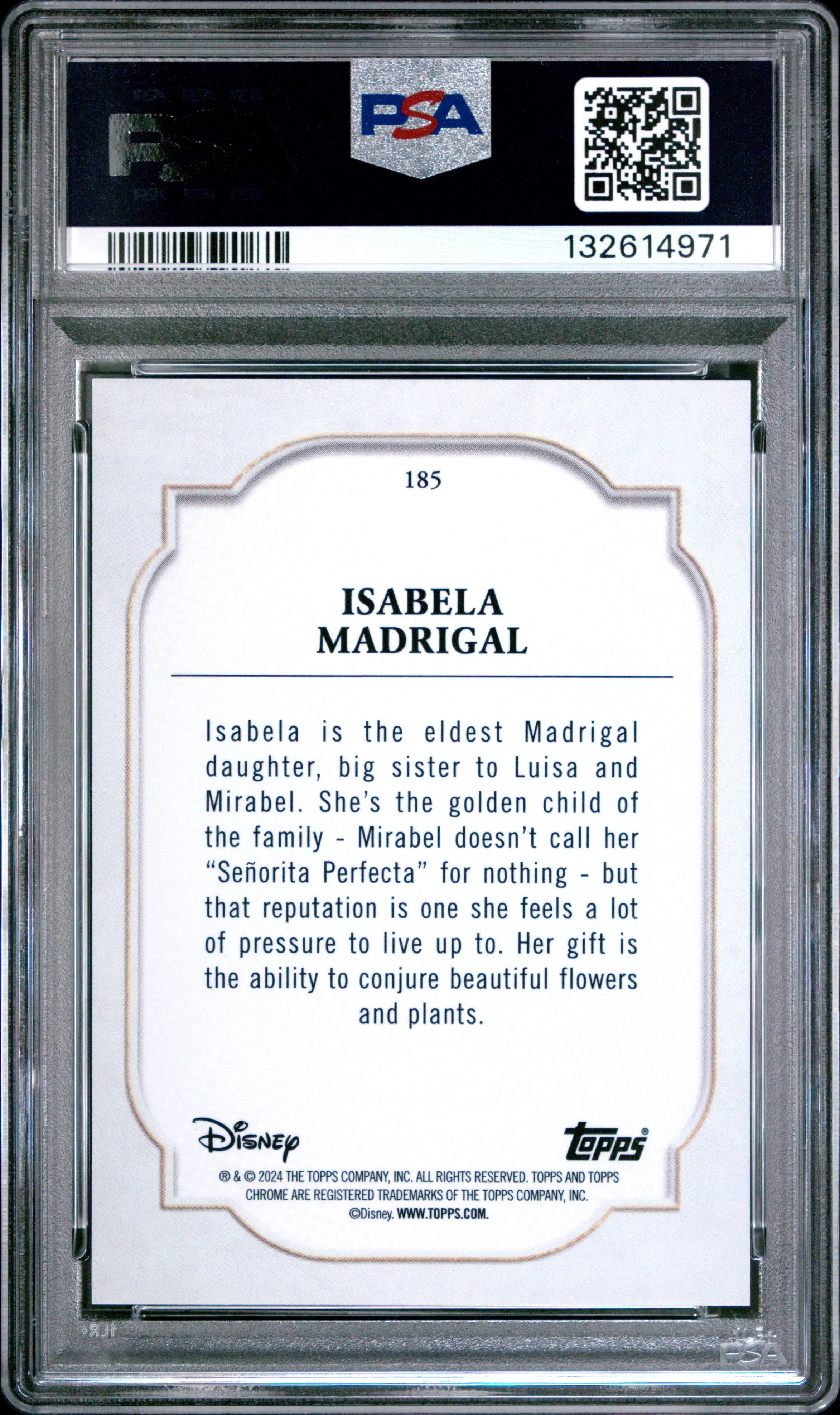 2024 Topps Chrome Disney Isabela Madrigal Gold /50 PSA 10 