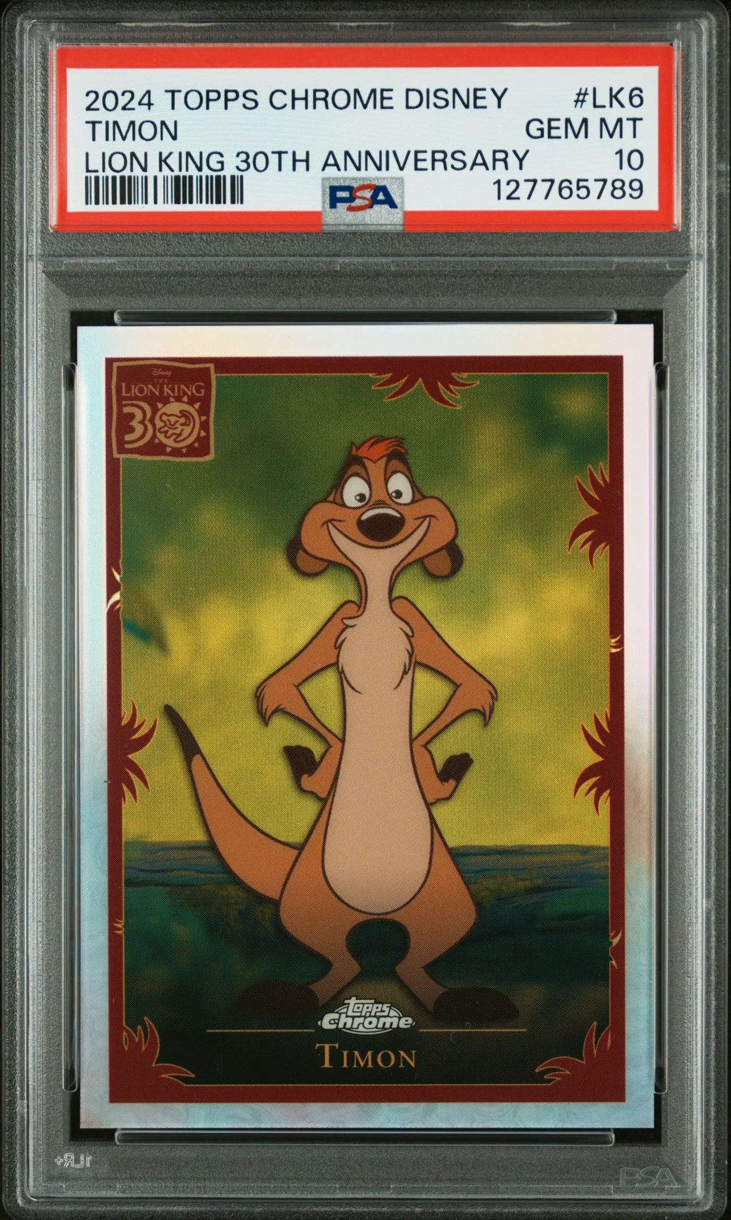 2024 Topps Chrome Disney Lion King 30th Anniversary Timon PSA 10 
