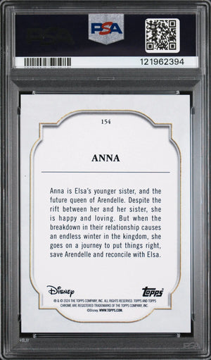 2024 Topps Chrome Disney Sapphire Edition Anna PSA 10 