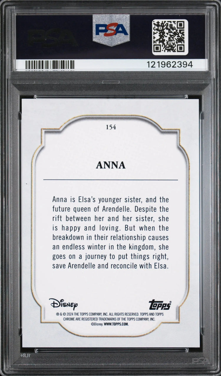 2024 Topps Chrome Disney Sapphire Edition Anna PSA 10 