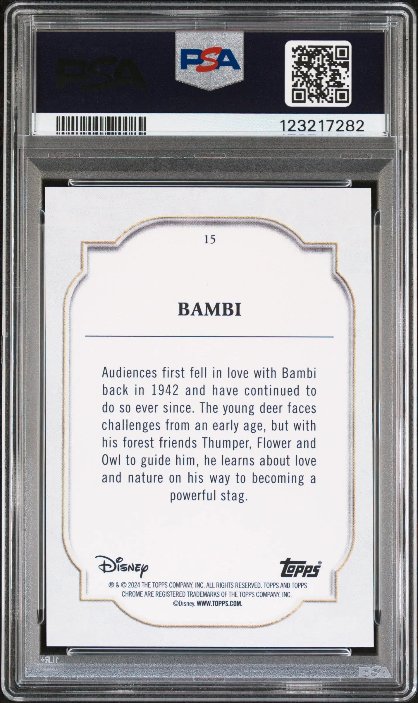 2024 Topps Chrome Disney Sapphire Edition Bambi PSA 10 