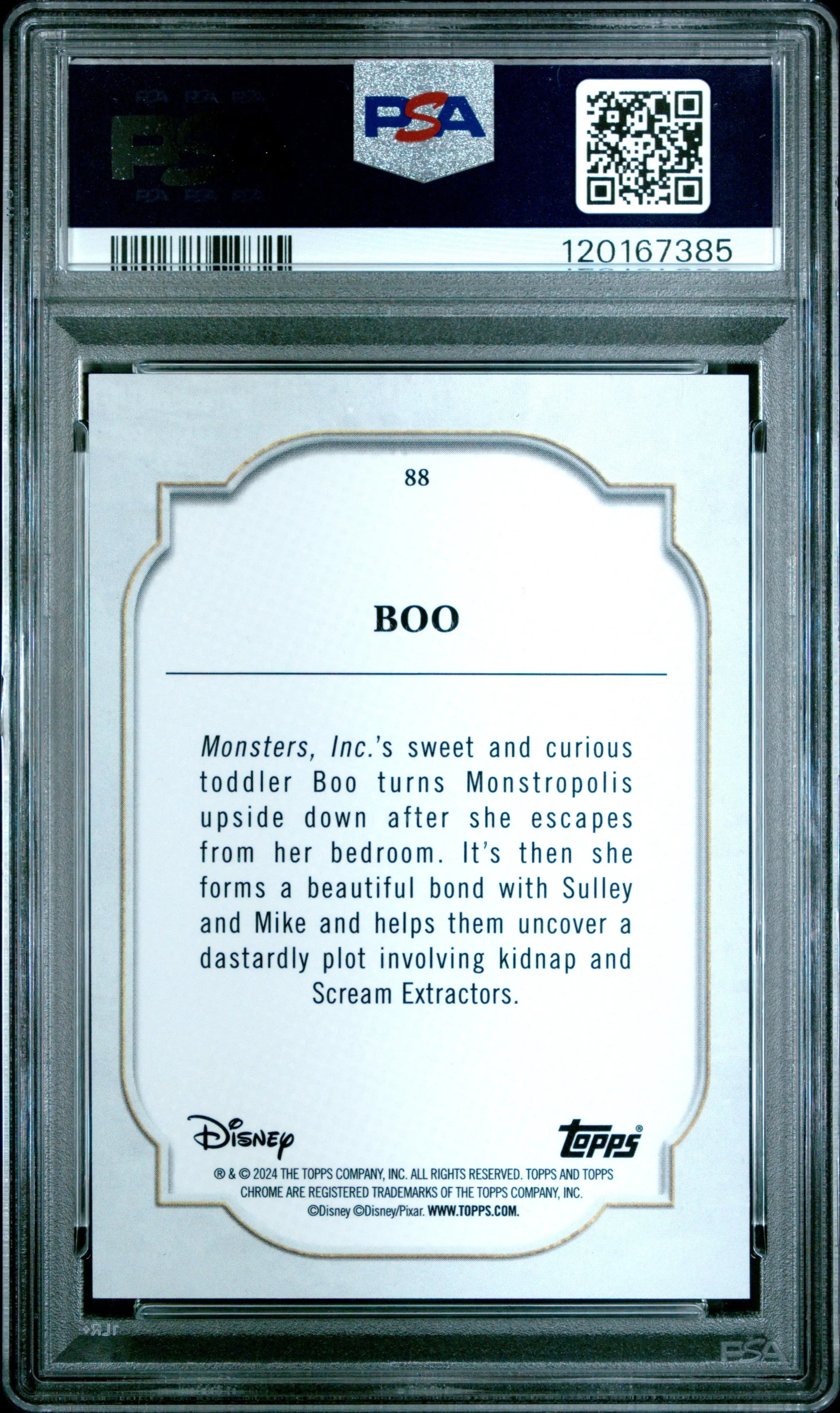 2024 Topps Chrome Disney Sapphire Edition Boo #88 PSA 10 