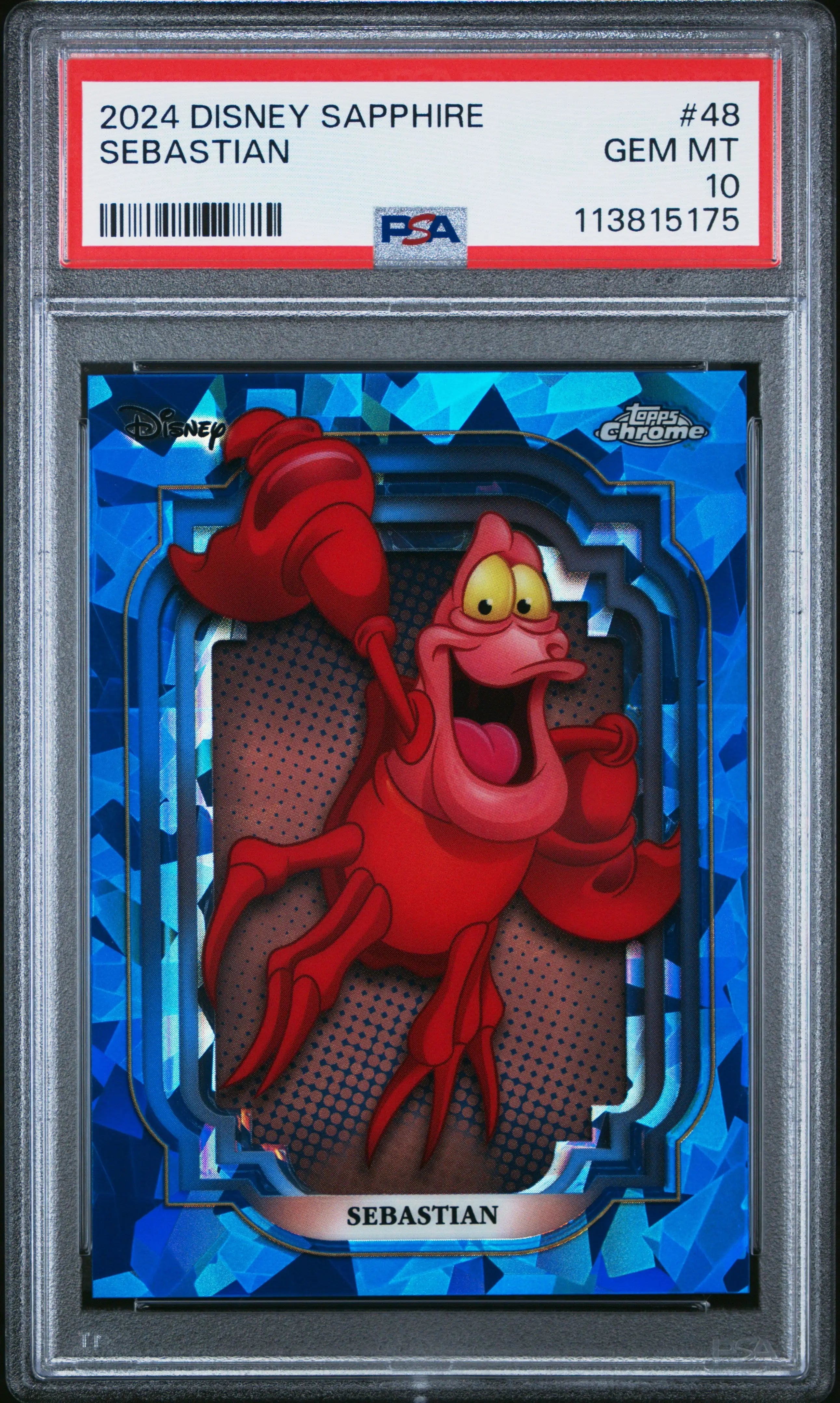 2024 Topps Chrome Disney Sapphire Edition Sebastian #48 PSA 10 