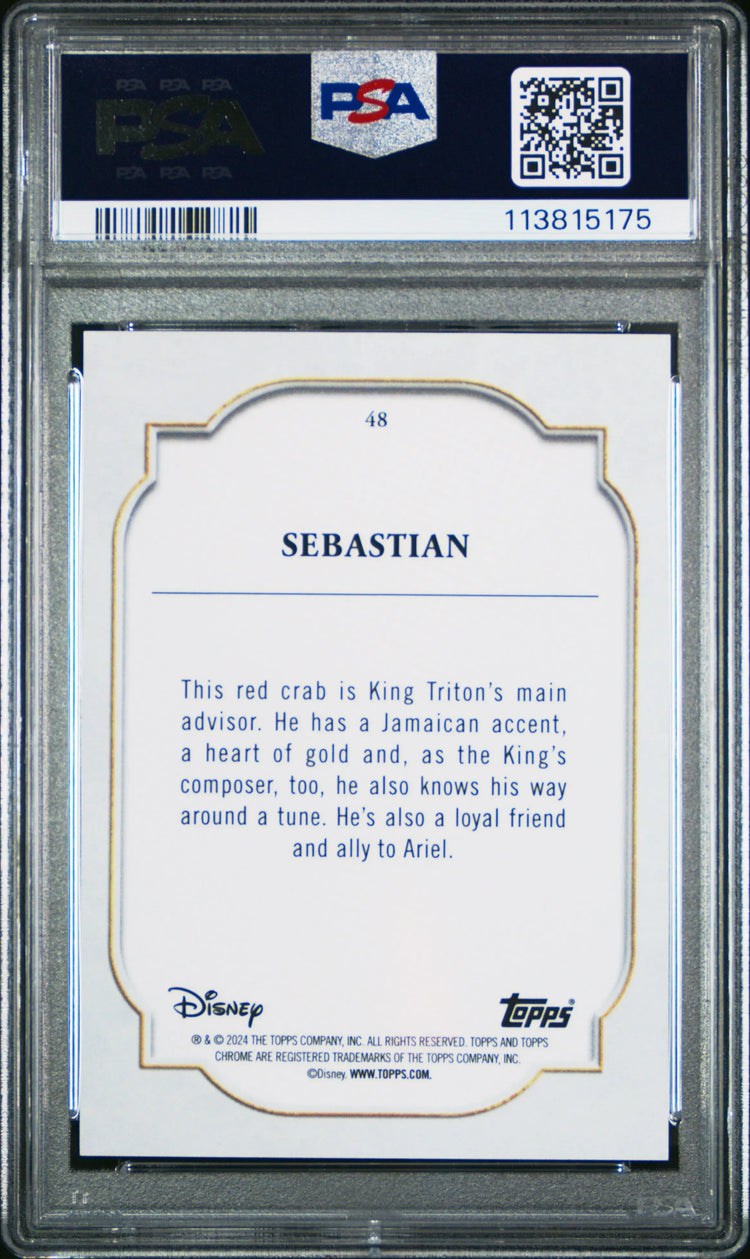 2024 Topps Chrome Disney Sapphire Edition Sebastian #48 PSA 10 