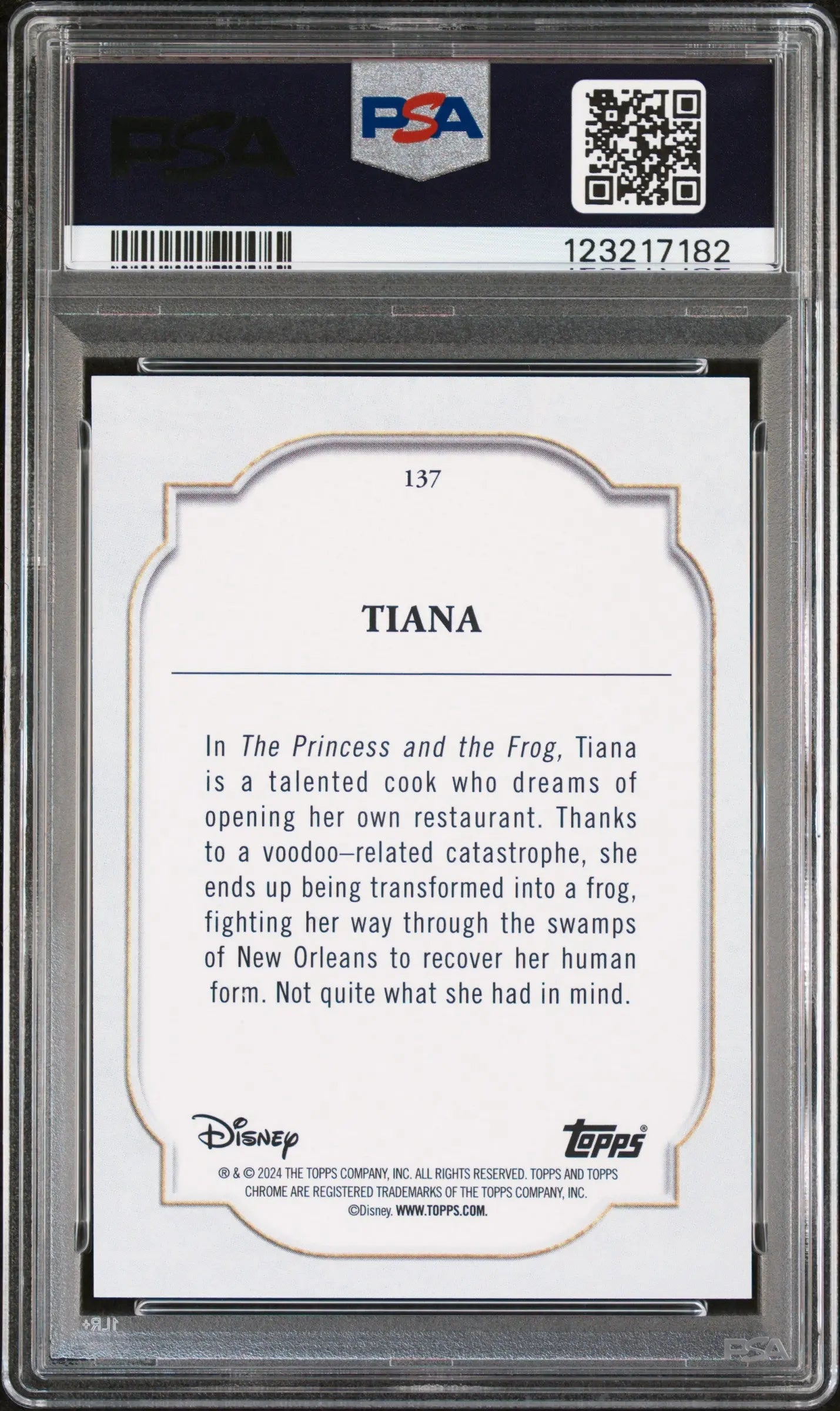2024 Topps Chrome Disney Sapphire Edition Tiana PSA 10 