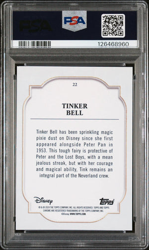 2024 Topps Chrome Disney Tinker Bell Dark Light Blue Lava PSA 9 /75 #22 