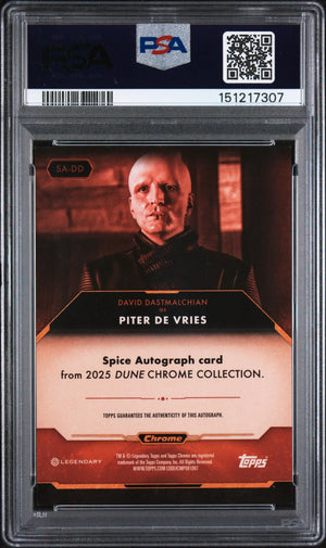 2024 Topps Chrome Dune Spice Autographs David Dastmalchian Auto Green /99 PSA 9 