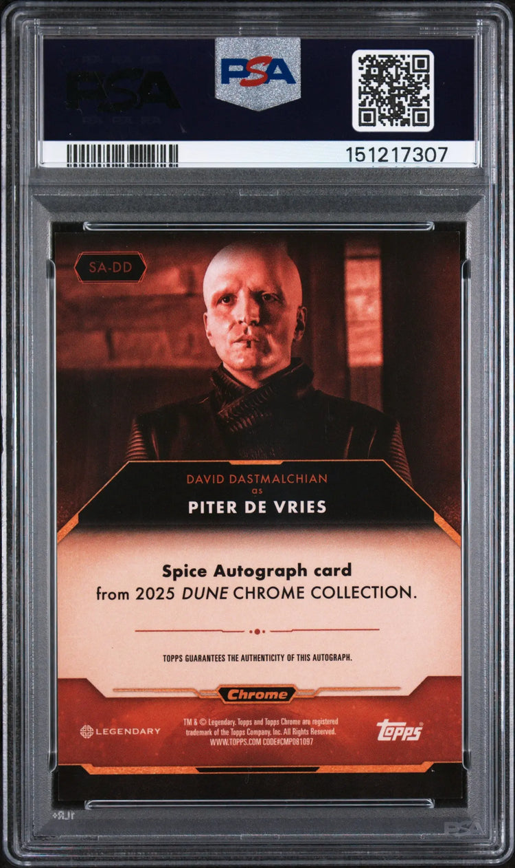 2024 Topps Chrome Dune Spice Autographs David Dastmalchian Auto Green /99 PSA 9 