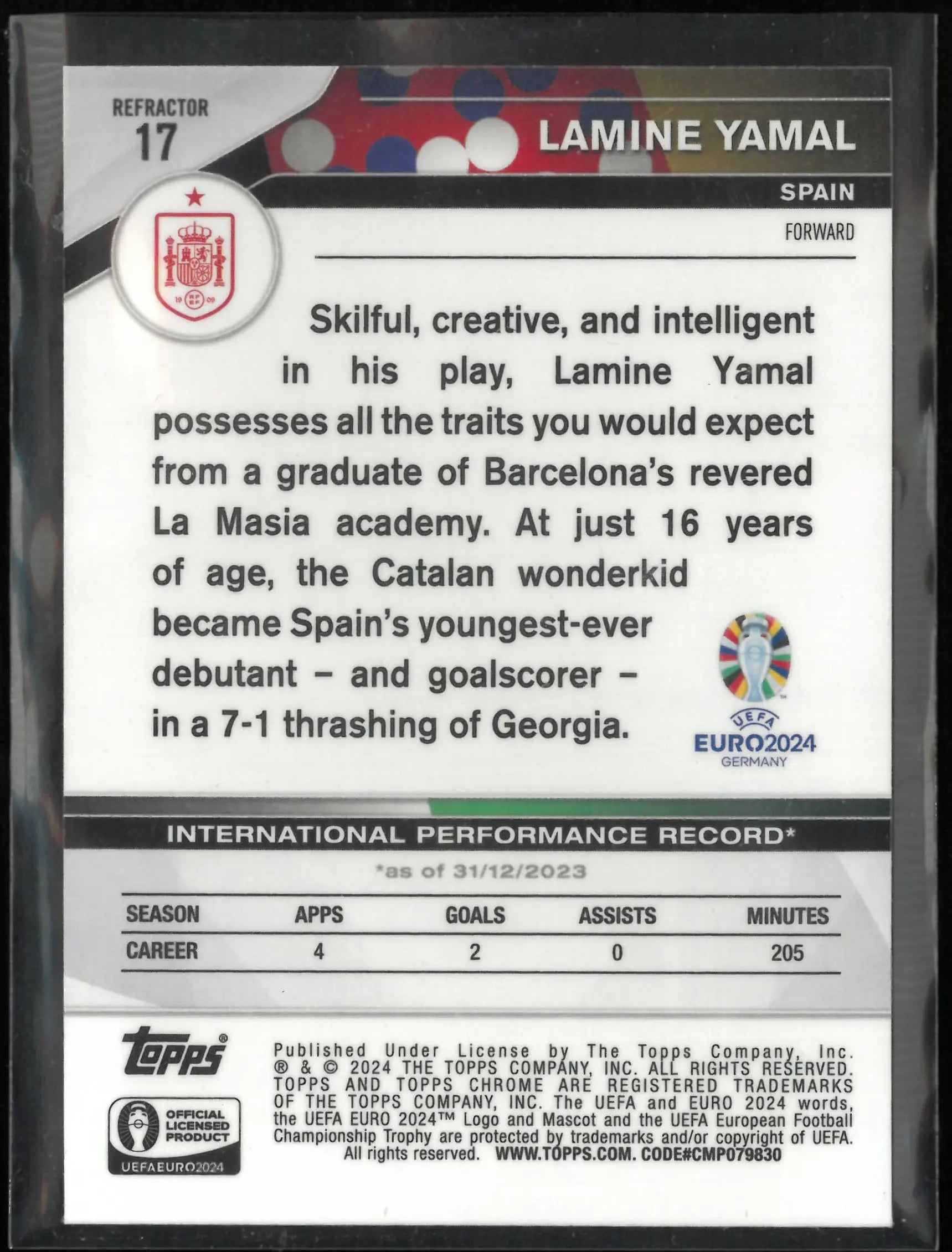 2024 Topps Chrome EURO 2024 Lamine Yamal National Debut 