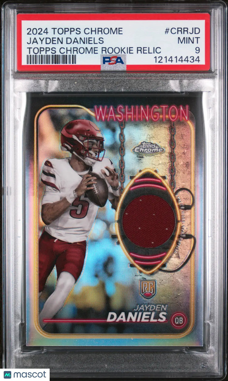 2024 Topps Chrome Football RC Rookie Relics Jayden Daniels Patch PSA 9 