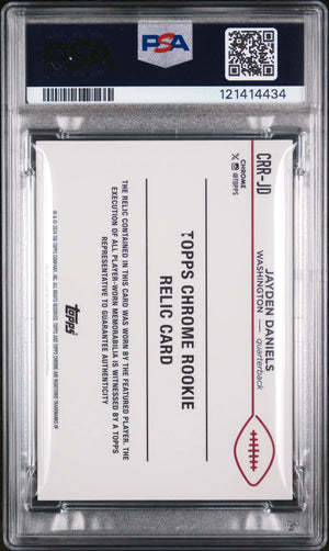 2024 Topps Chrome Football RC Rookie Relics Jayden Daniels Patch PSA 9 