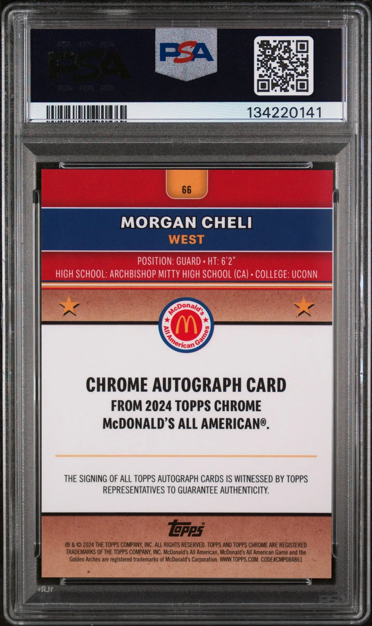 2024 Topps Chrome Mcdonald's All American Morgan Cheli Gold Refractor /50 PSA 10 