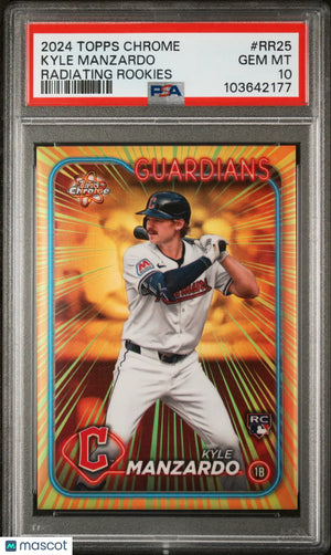 2024 Topps Chrome Radiating Rookies Kyle Manzardo RC Update PSA 10 