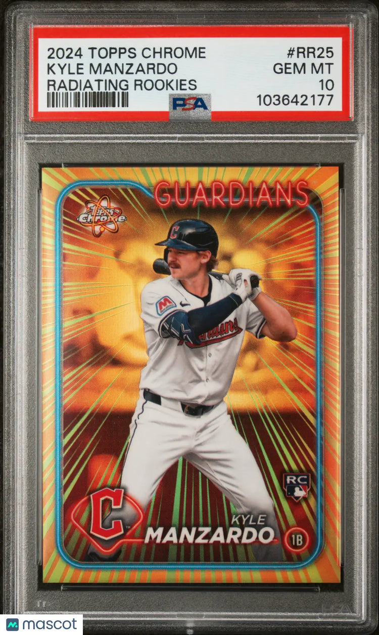 2024 Topps Chrome Radiating Rookies Kyle Manzardo RC Update PSA 10 