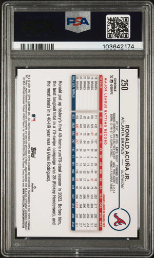 2024 Topps Chrome Ronald Acuna JR.  Frozenfractor -1/0 PSA 9 