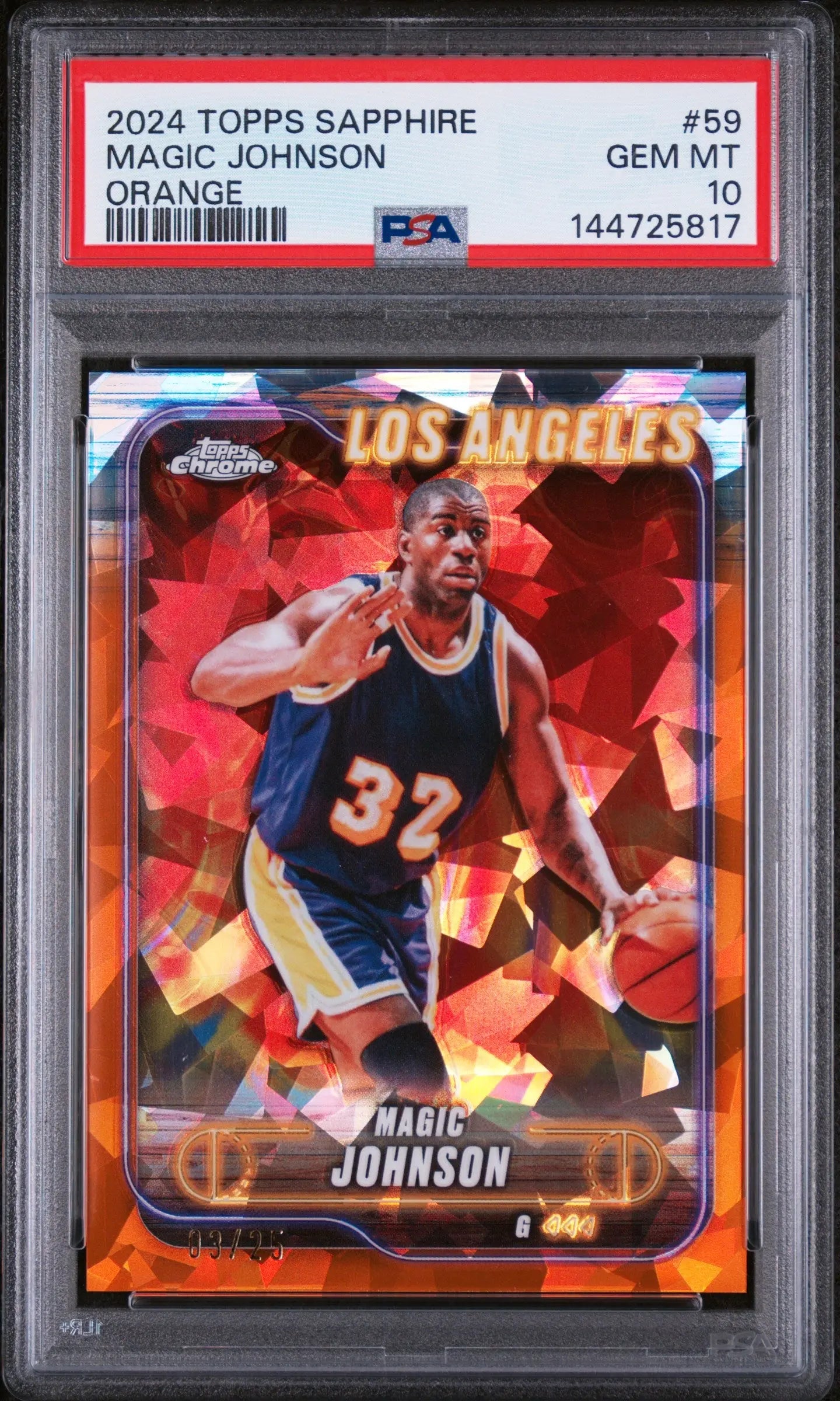 2024 Topps Chrome Sapphire Edition Magic Johnson  Orange /25 PSA 10 