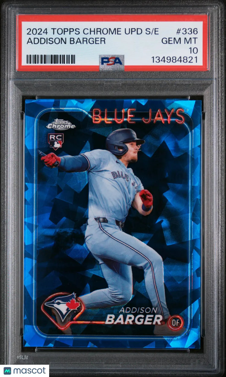 2024 Topps Chrome Sapphire Update Series Rookie Addison Barger #336 PSA 10 POP 1 