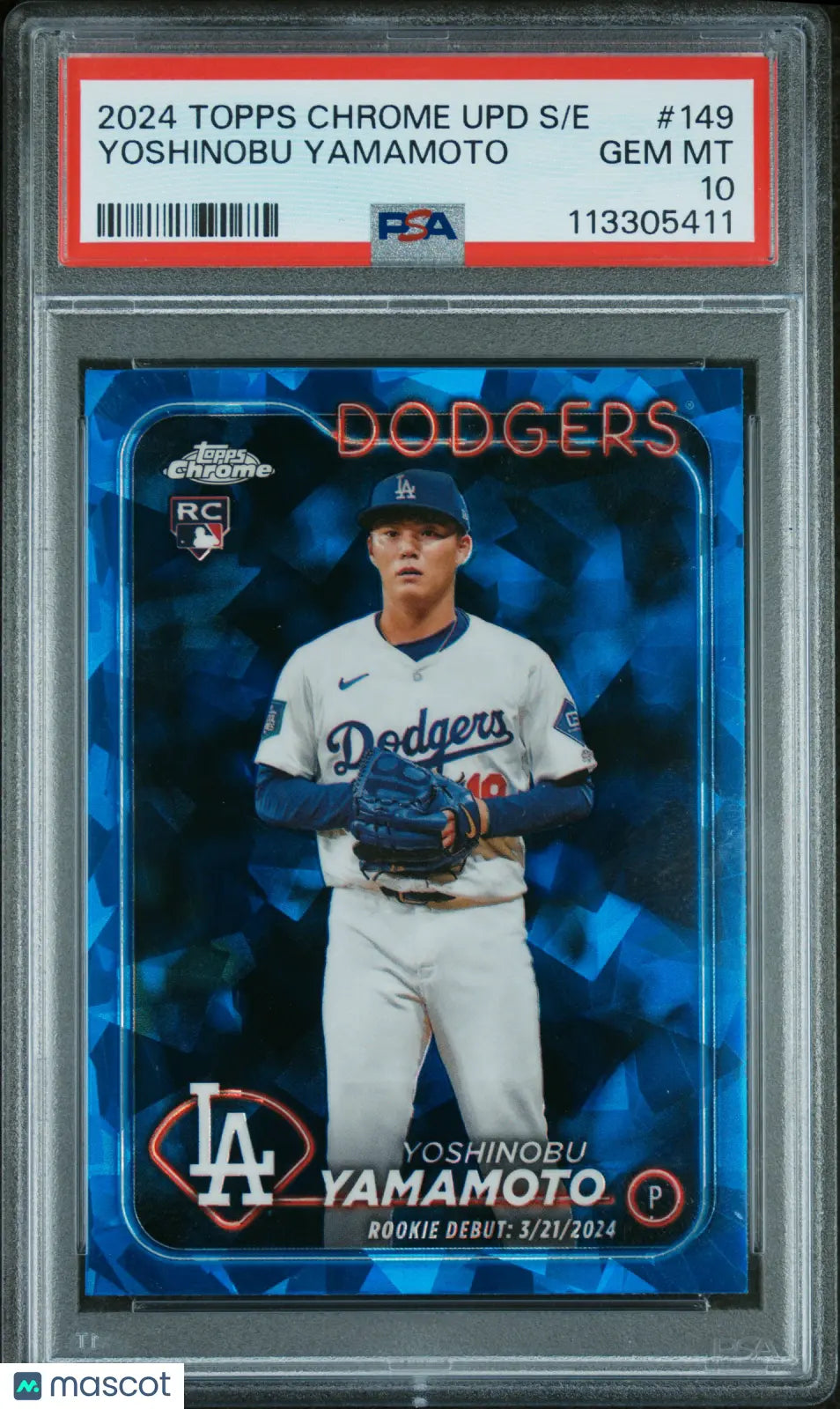 2024 Topps Chrome Sapphire Update Series Yoshinobu Yamamoto RC Rookie PSA 10 