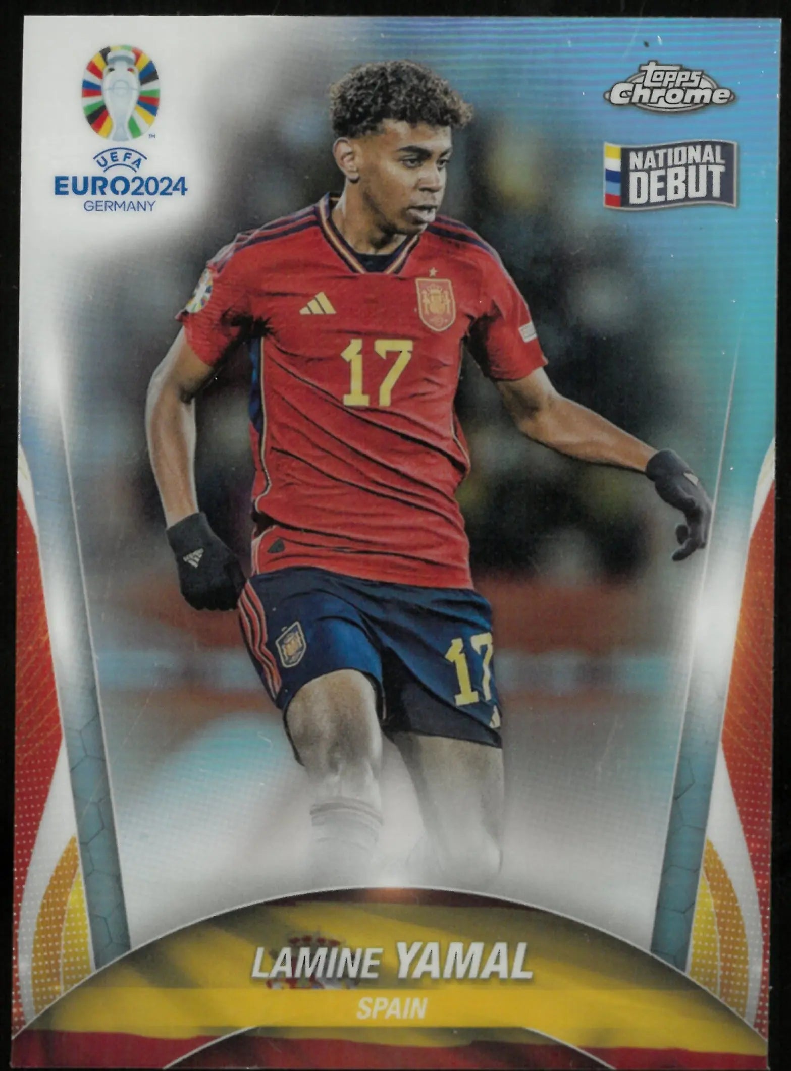 2024 Topps Chrome Soccer Lamine Yamal National Debut RC Rookie Euro 2024 