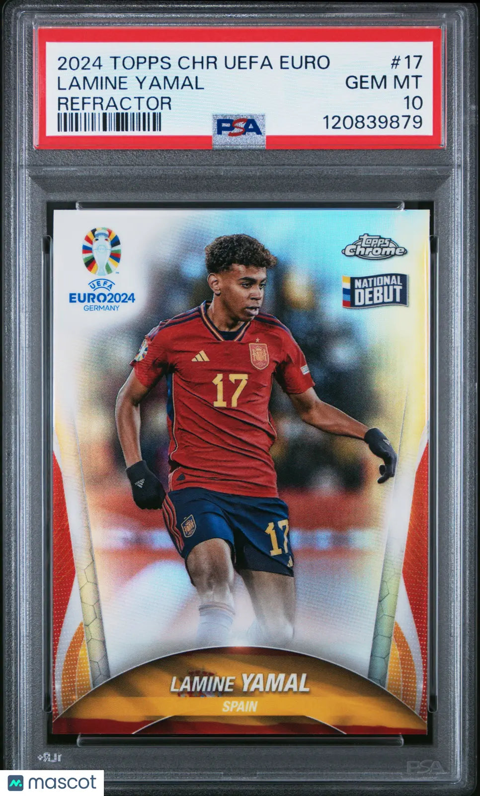 2024 Topps Chrome UEFA Euro Lamine Yamal #17 Refractor PSA 10 