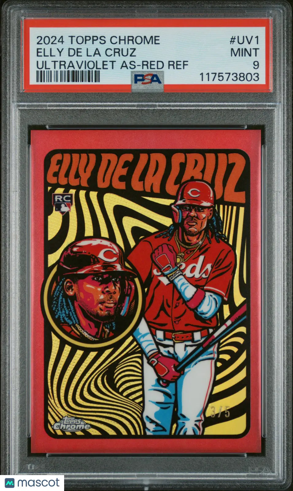 2024 Topps Chrome Ultraviolet All-Stars Elly De La Cruz Red Refractor PSA 9 /5 