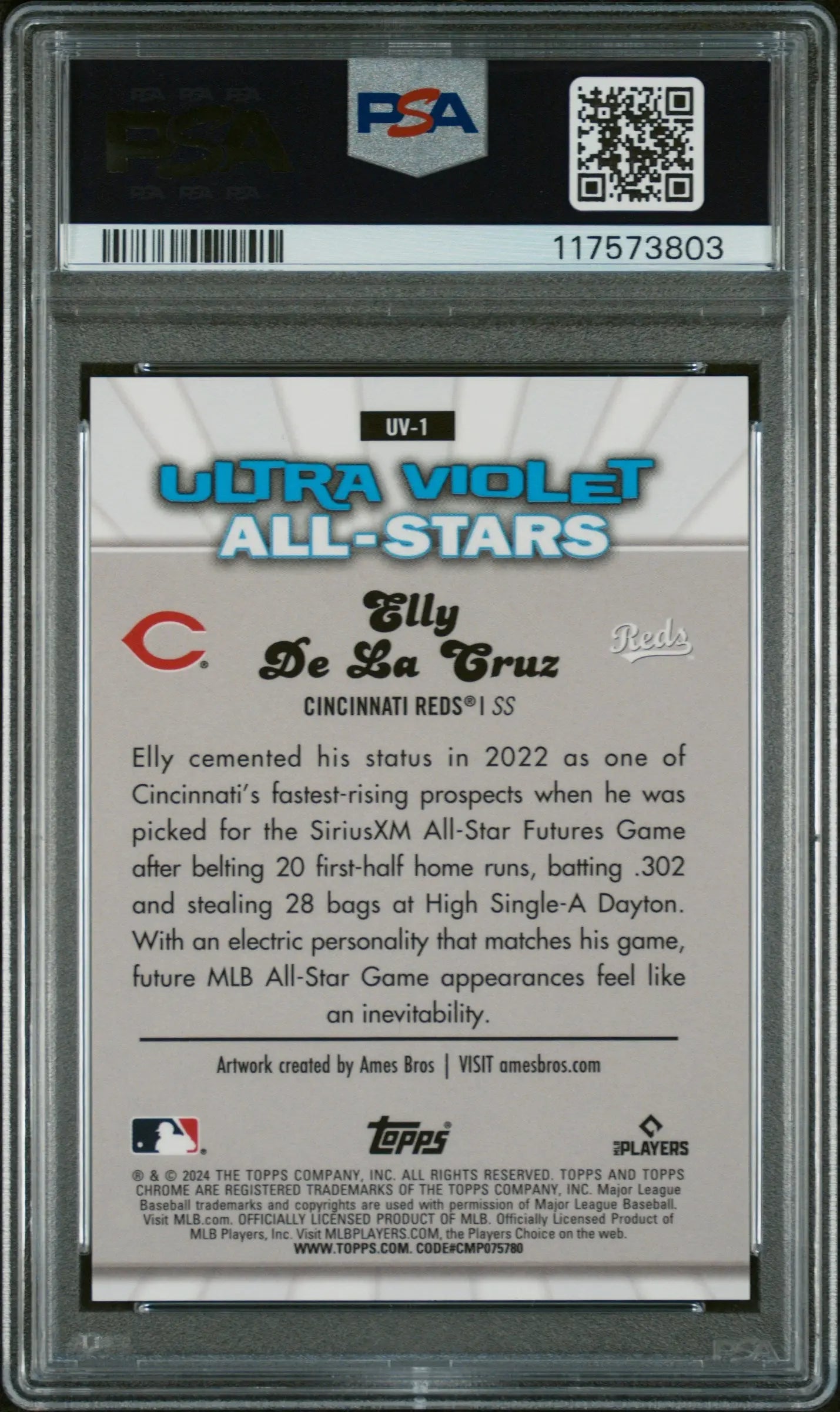 2024 Topps Chrome Ultraviolet All-Stars Elly De La Cruz Red Refractor PSA 9 /5 