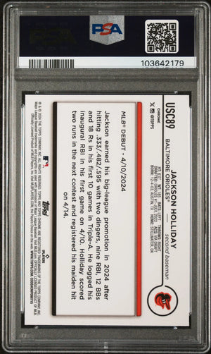 2024 Topps Chrome Update Rookie Jackson Holliday Gold Mini Diamond /50 RC PSA 9 