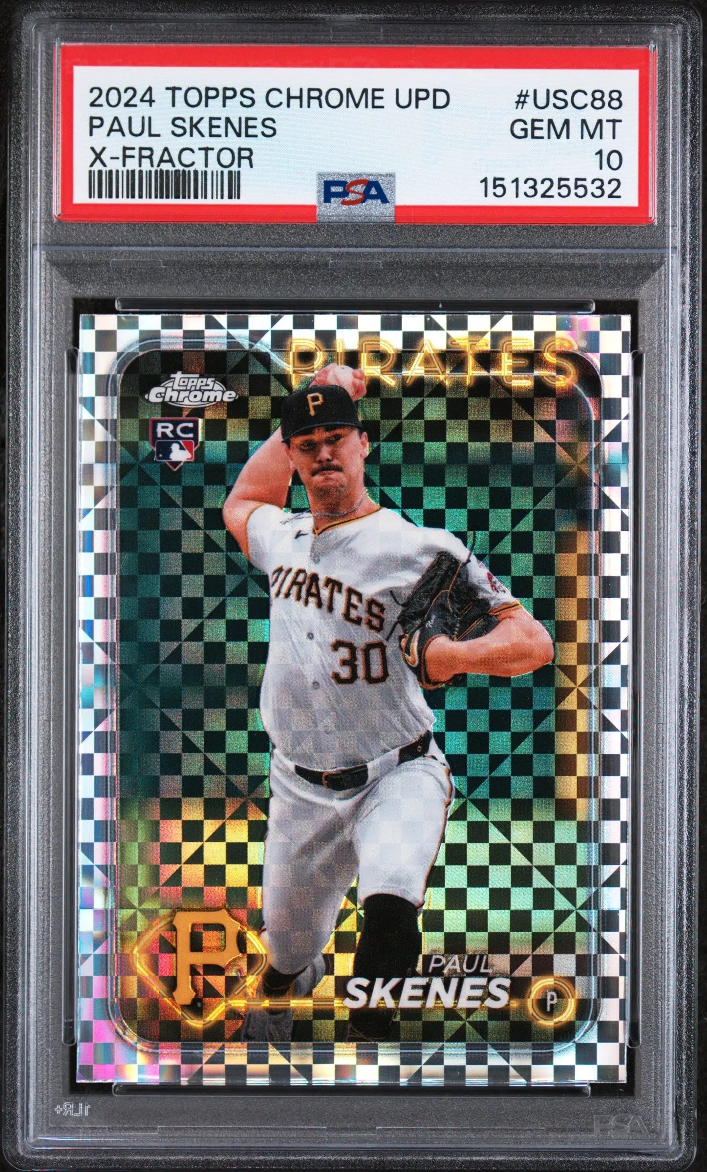 2024 Topps Chrome Update Rookie Paul Skenes X-Fractor RC PSA 10 