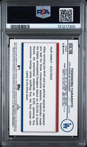 2024 Topps Chrome Update Rookie Yoshinobu Yamamoto X-Fractor RC PSA 9 