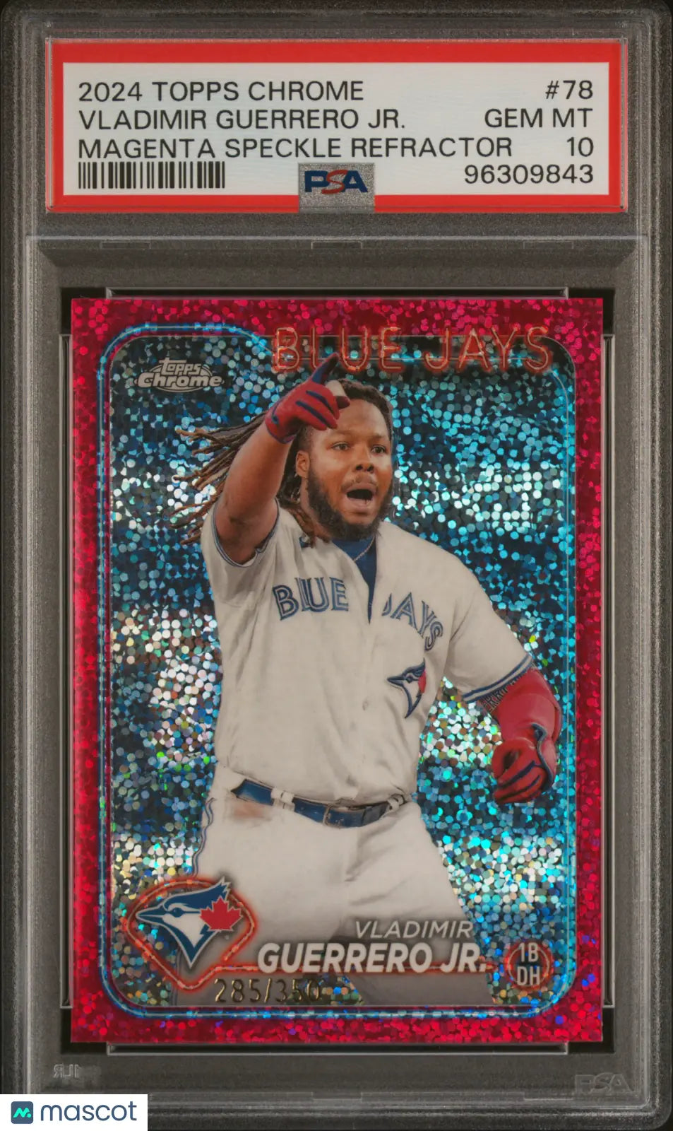 2024 Topps Chrome Vladimir Guerrero JR.  Magenta Speckle Refractor /350 PSA 10 