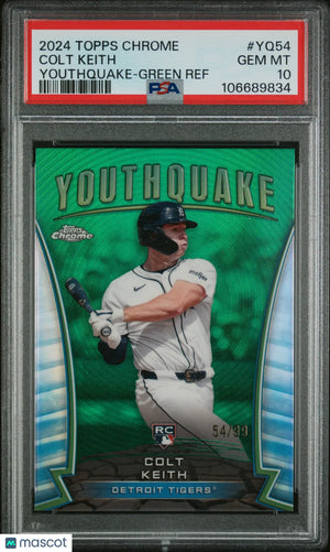 2024 Topps Chrome Youthquake Colt Keith RC Rookie Green Refractor PSA 10 /99 