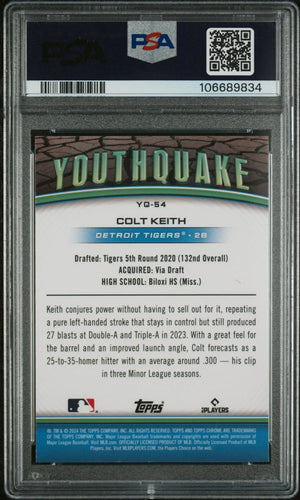 2024 Topps Chrome Youthquake Colt Keith RC Rookie Green Refractor PSA 10 /99 