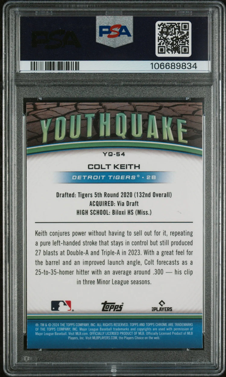 2024 Topps Chrome Youthquake Colt Keith RC Rookie Green Refractor PSA 10 /99 