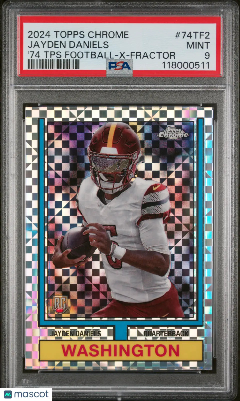 2024 Topps Chrome '74 Topps Football Jayden Daniels RC X Fractor PSA 9 