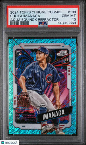 2024 Topps Cosmic Chrome Shota Imanaga #199 Aqua Equinox Refractor PSA 10 