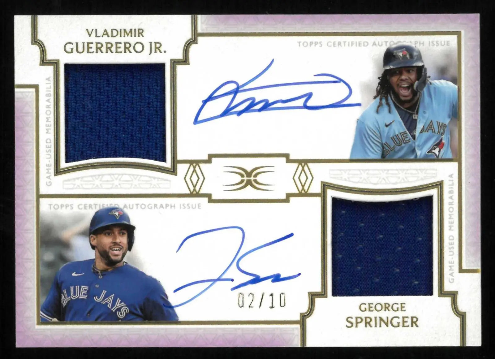 2024 Topps Definitive Autograph Patch George Springer/ Vladimir Guerrero Jr. /10 