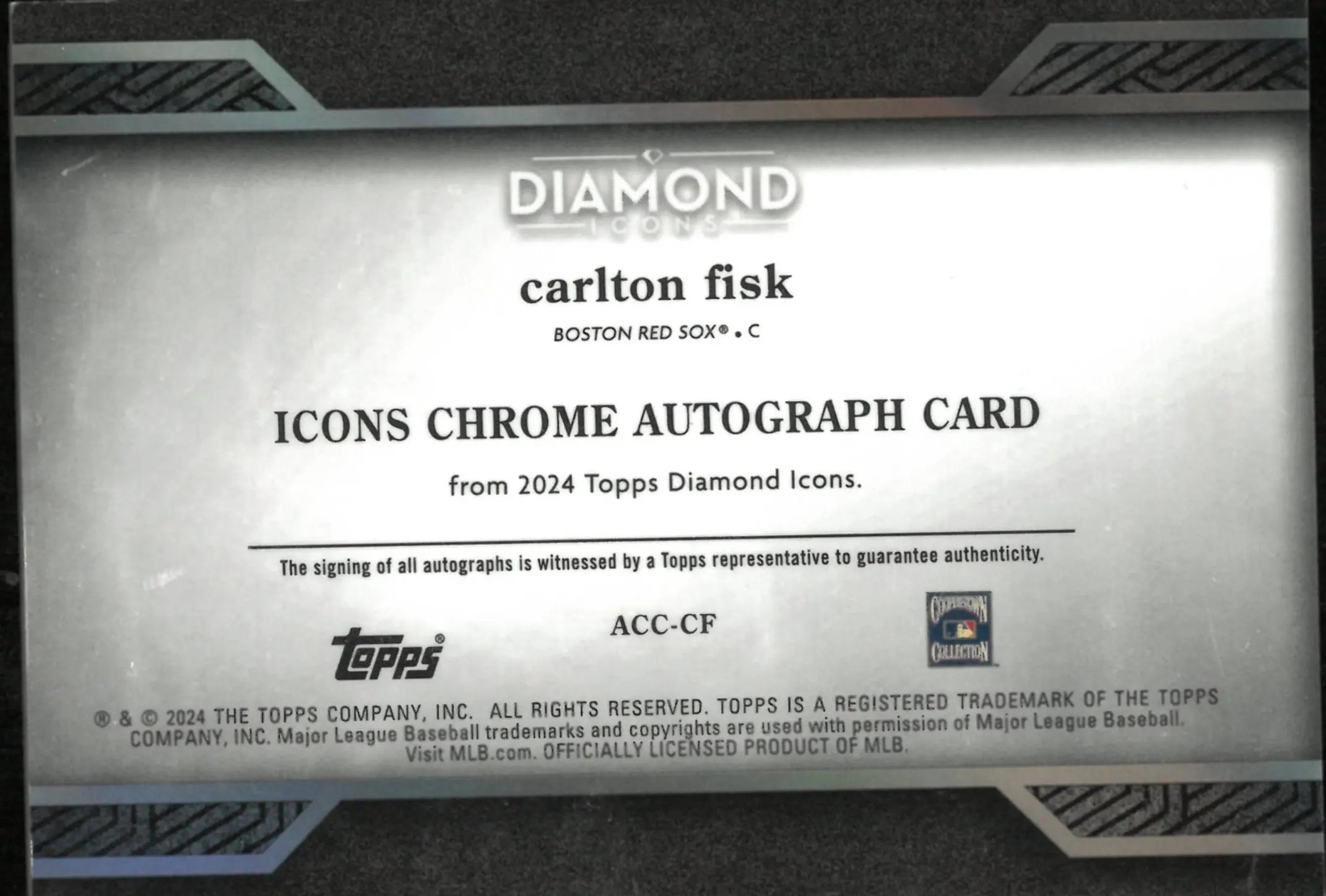 2024 Topps Diamond Icons Chrome Auto Carlton Fisk /25 