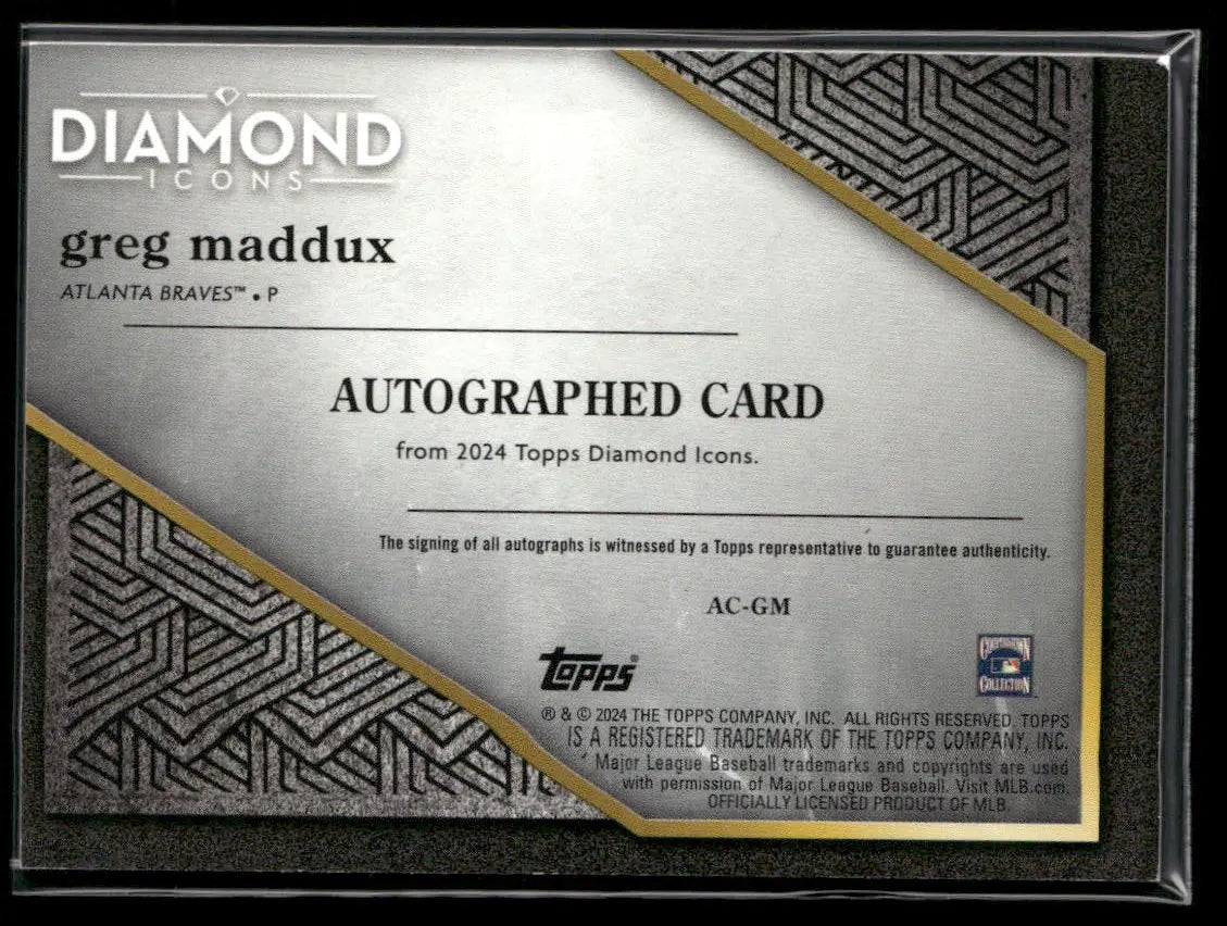 2024 Topps Diamond Icons Green Auto Greg Maddux /25 